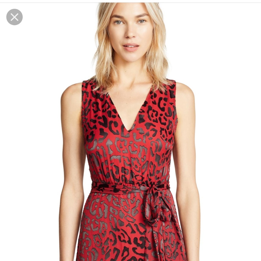 Alice & Olivia Red Leopard Dress